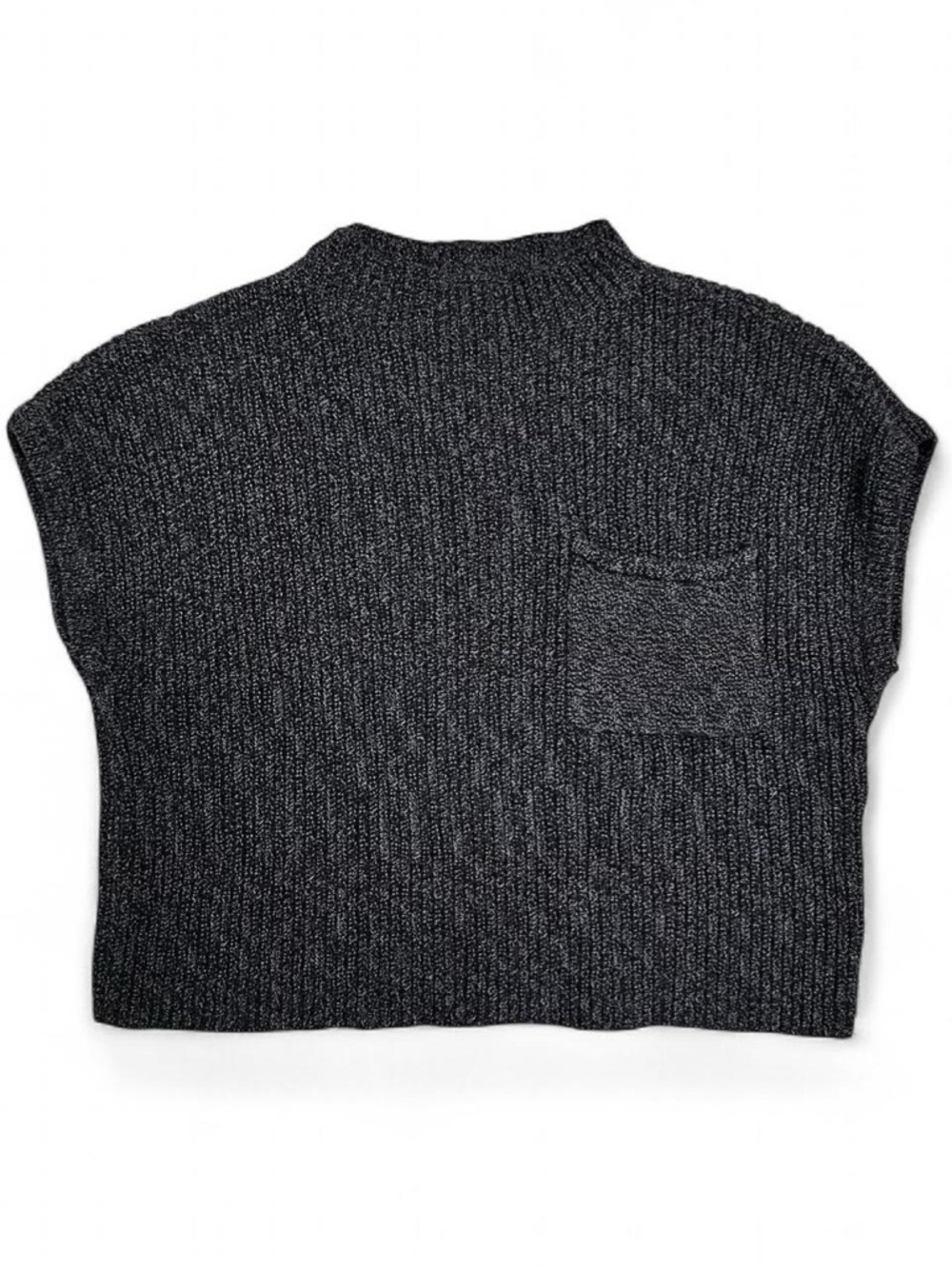 Free People Beach Charcoal Knit Short-Sleeve Sweater